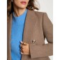 Manteau mi-long avec boutons taupe femme Manteau mi-long avec boutons taupe femme
