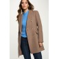 Manteau mi-long avec boutons taupe femme Manteau mi-long avec boutons taupe femme
