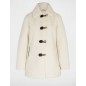 Manteau court fausse fourrure ivoire femme