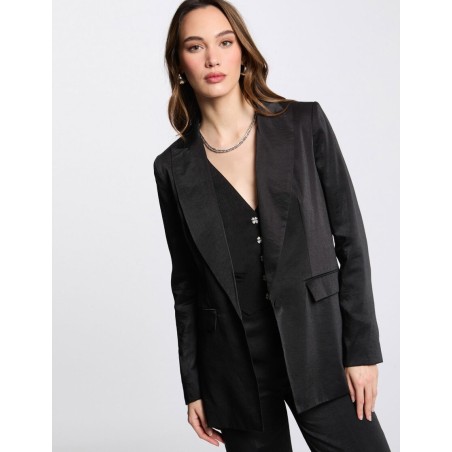 Blazer suédine noir femme