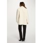 Manteau court fausse fourrure ivoire femme