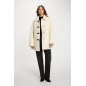 Manteau court fausse fourrure ivoire femme