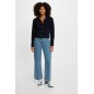 Gilet manches longues bleu marine femme