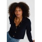 Gilet manches longues bleu marine femme