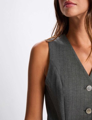 Combinaison fluide sans manches gris moyen femme