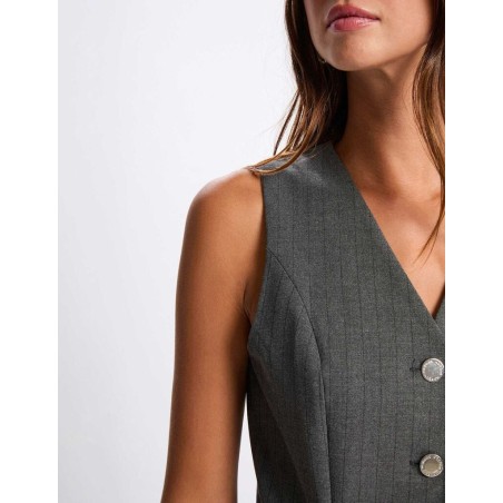 Combinaison fluide sans manches gris moyen femme