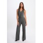 Combinaison fluide sans manches gris moyen femme