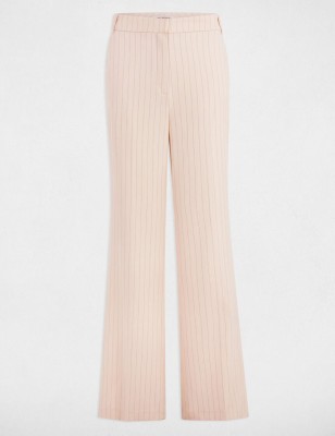 Pantalon large rayé rose clair