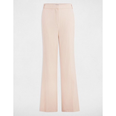 Pantalon large rayé rose clair