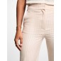 Pantalon large rayé rose clair