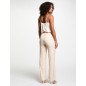 Pantalon large rayé rose clair