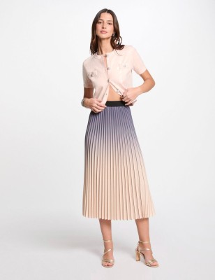 jupe plissée beige